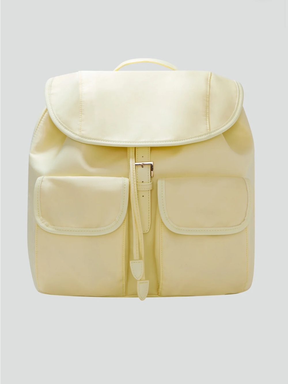 Year of Ours Nylon Backpack Butter Yellow Multi Pocket Bag Lightweight